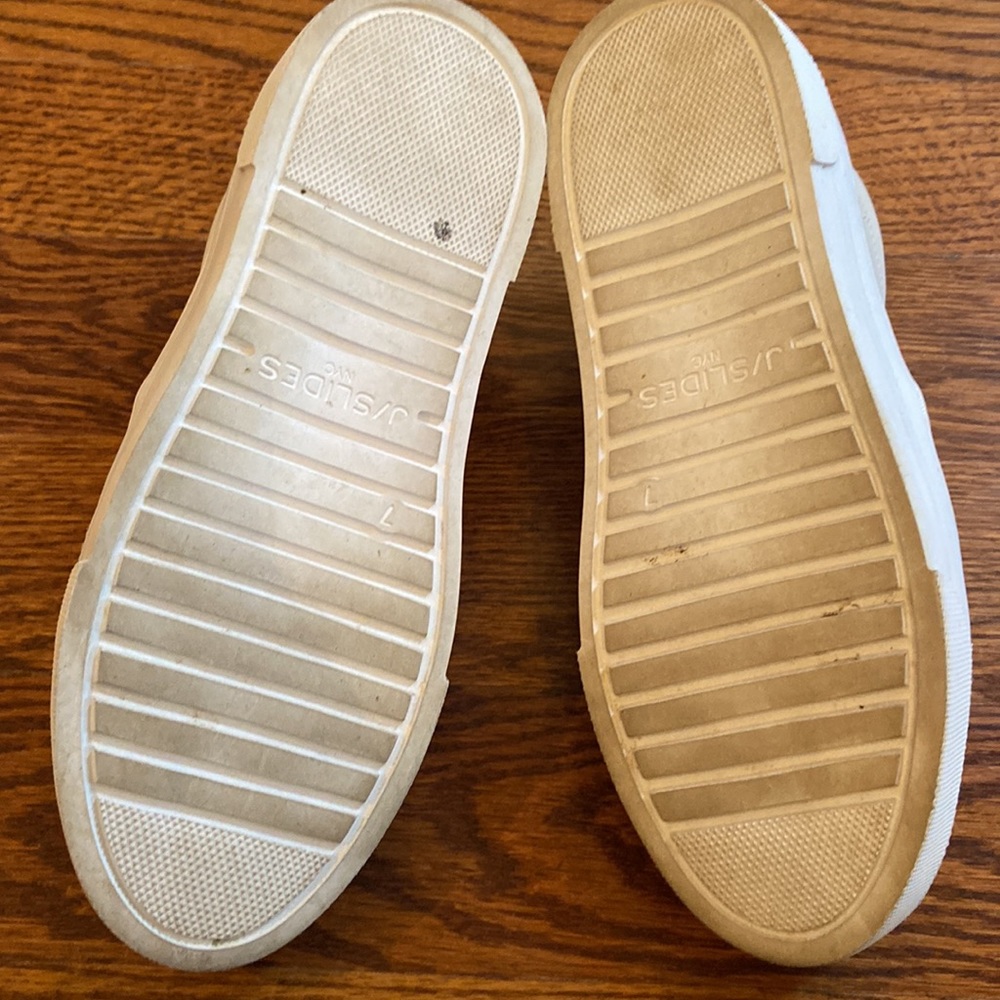 J Slides Aileen Perforated Nubuck platform slip on shoes - Picture 5 of 8